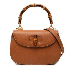 Pre-Loved Gucci Small Calfskin Bamboo Top Handle Bag